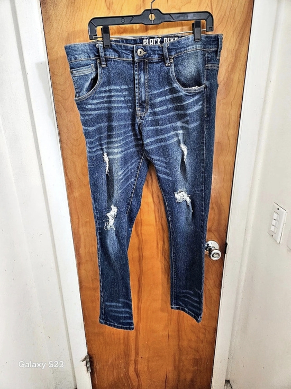 Black Pike Men's Skinny Jeans Waist 33 x 31 Blue